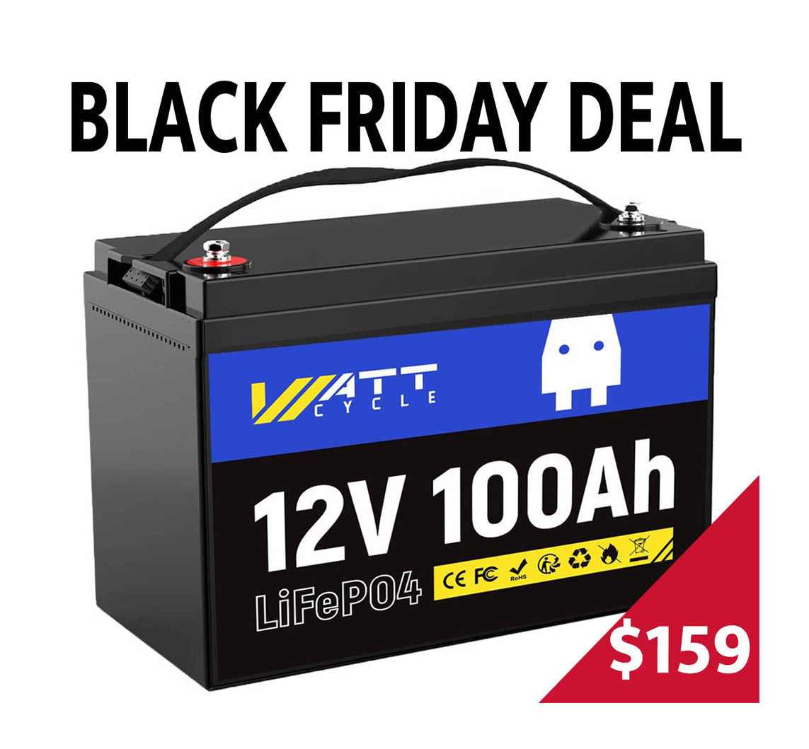 12V 100Ah LiFePO4 Lithium Battery - BCI Group 24, 15000 Cycles, Built-in 100A BMS, Low-Temperature Protection - Ideal for RVs, Golf Cart, Home Energy Storage, Boats and Marine Applications