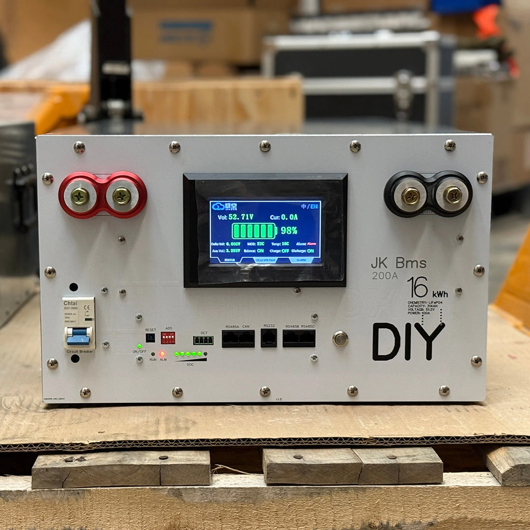 48V AmpBox DIY Lifepo4 Battery BOX With JK16S 200A BMS with LCD Screen