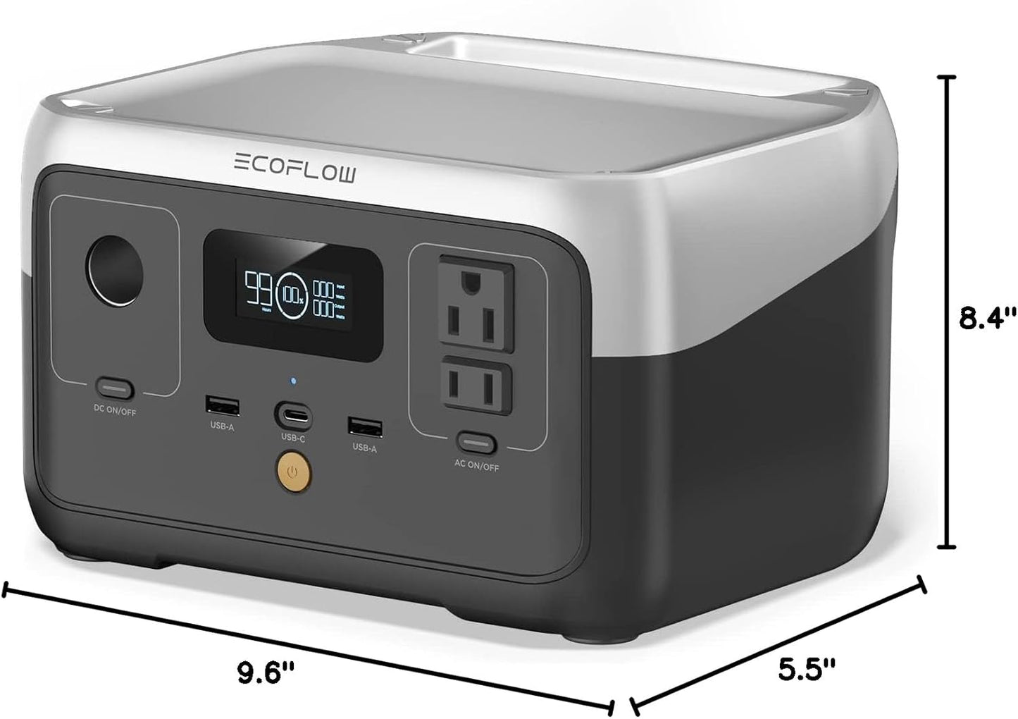 EF ECOFLOW Portable Power Station RIVER 2, 256Wh LiFePO4 Battery