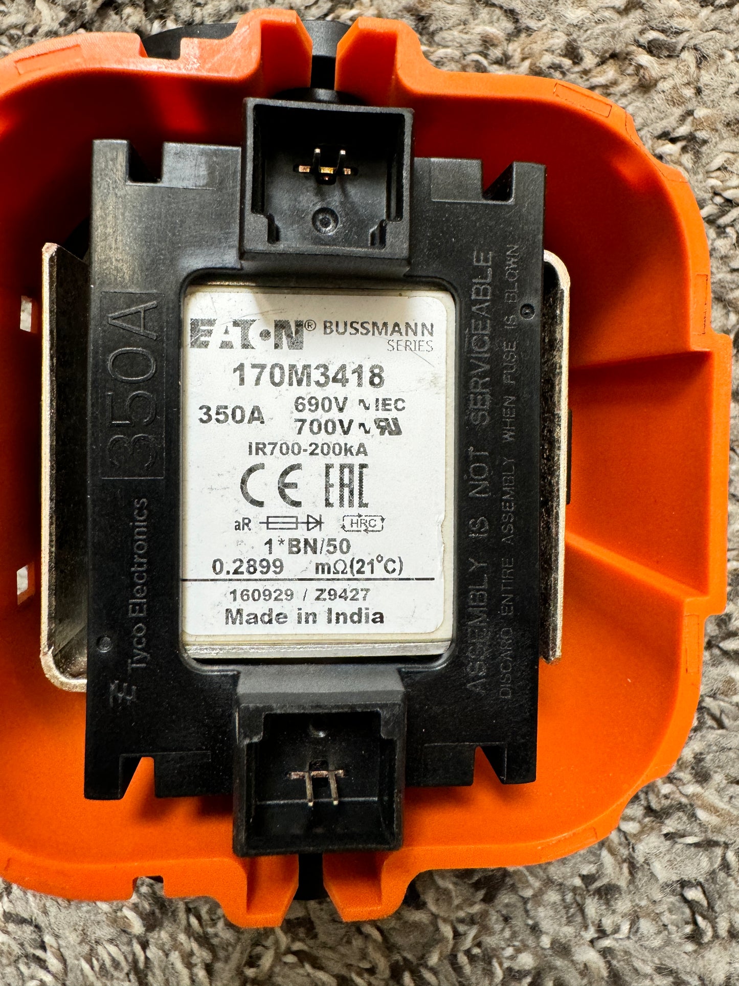 Tyco electronics Fused Disconnect PA66-GF33 700v 350A