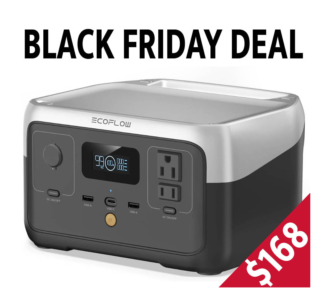EF ECOFLOW Portable Power Station RIVER 2, 256Wh LiFePO4 Battery
