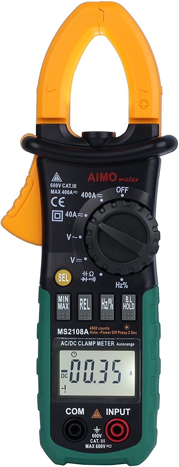 Multimeter AIMO MS2108A Auto Range Digital Clamp Meter 400 AC DC Current Hz Tester