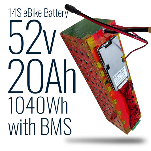 MAX1 52v 20Ah 1kWh 14S eBike Battery for 2000W Electric Bike