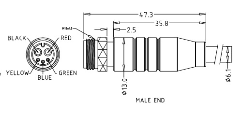 Male Battery Connector for Scooter Batteries OKAI ES200G