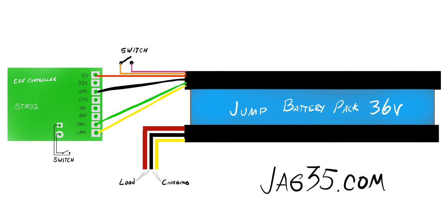 JUMP eBike Battery 40 cell 18650 LG MH1 36v 12.8Ah 460Wh