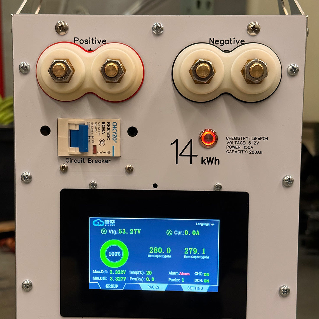 48V DIY AmpBox Slim 14.56 kWh LiFePO4 280Ah Narrow 8.5"