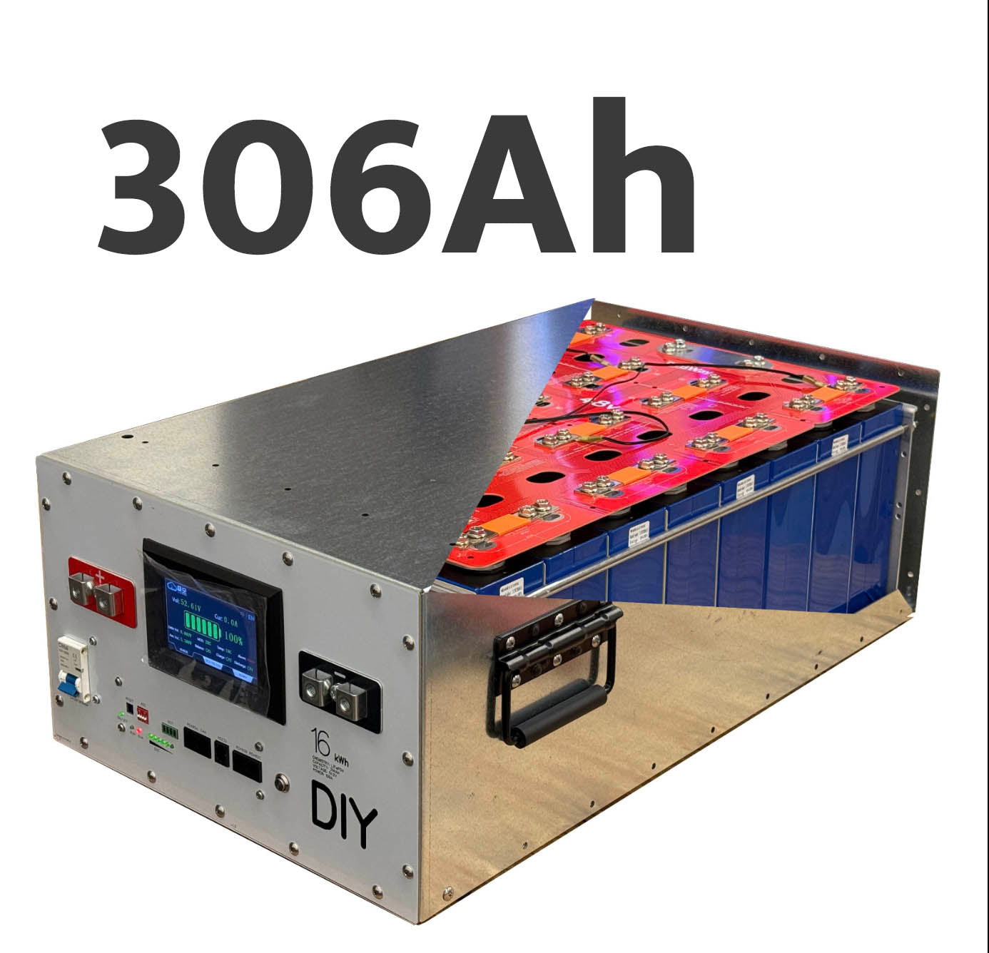 AmpBox DIY 280Ah Lifepo4 Battery BOX With JK16S 200A BMS with LCD Scre ...