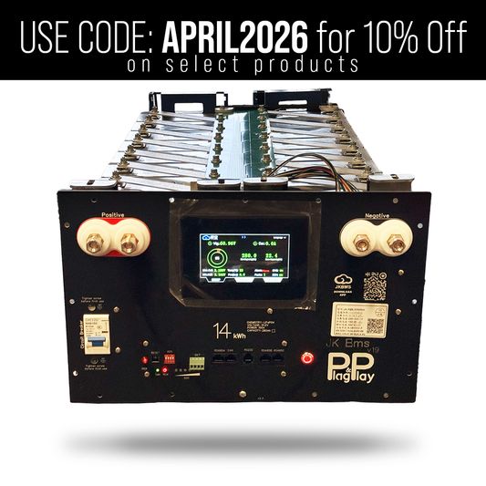 48V AmpBox Pre‑Built LiFePO4 Battery (14.56 kWh) with JK 16S 150A BMS – Black Enclosure