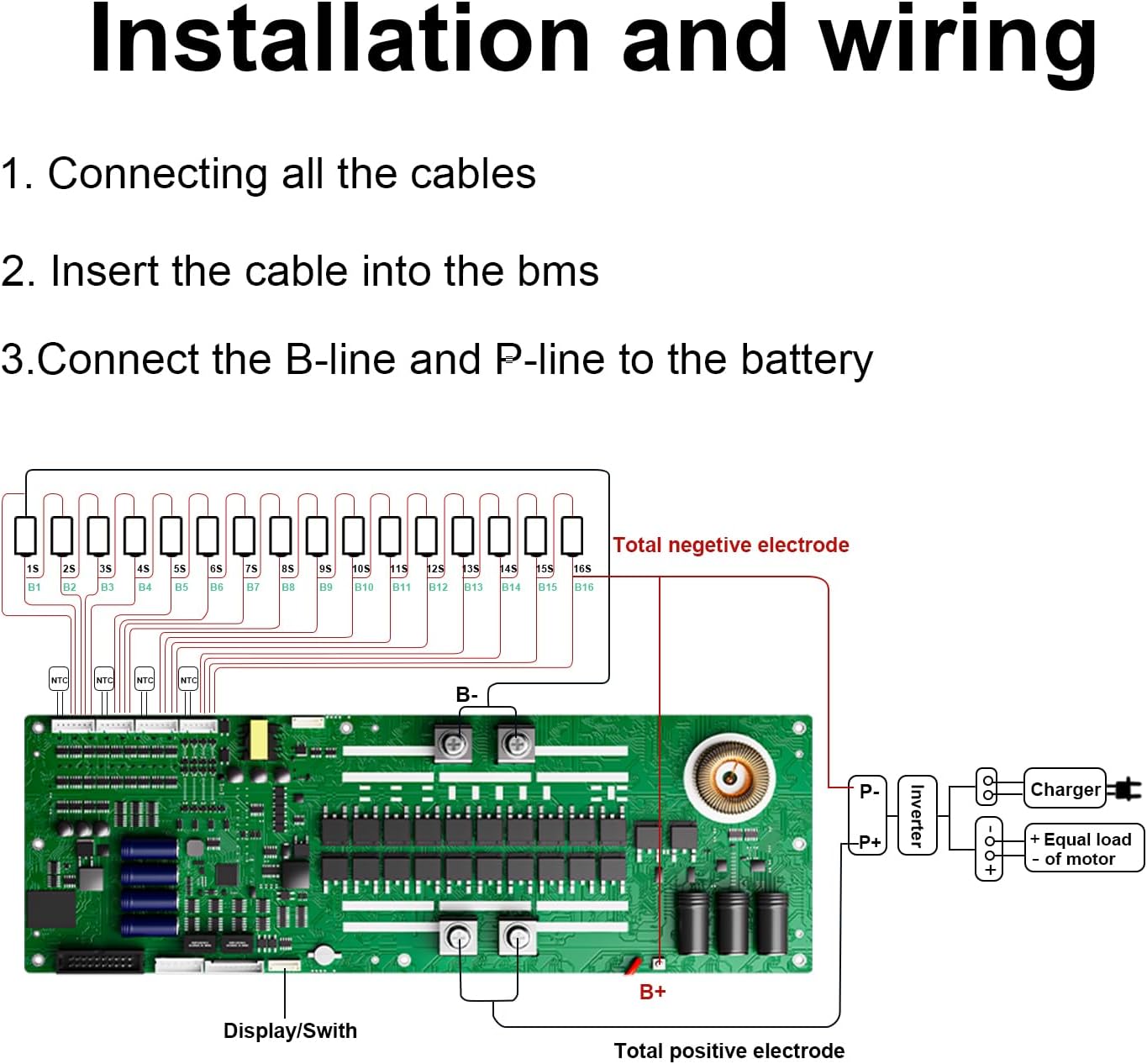 JKBMS Inverter BMS 8S-16S 24V-48V 150A Home Energy Storage BMS 2A Active Balance Built-in Bluetooth