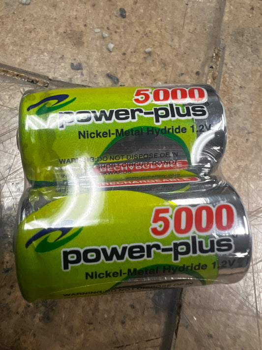 5000mAh 1.2V C type NiMH Rechargeable Battery -2Pack  POWER PLUS