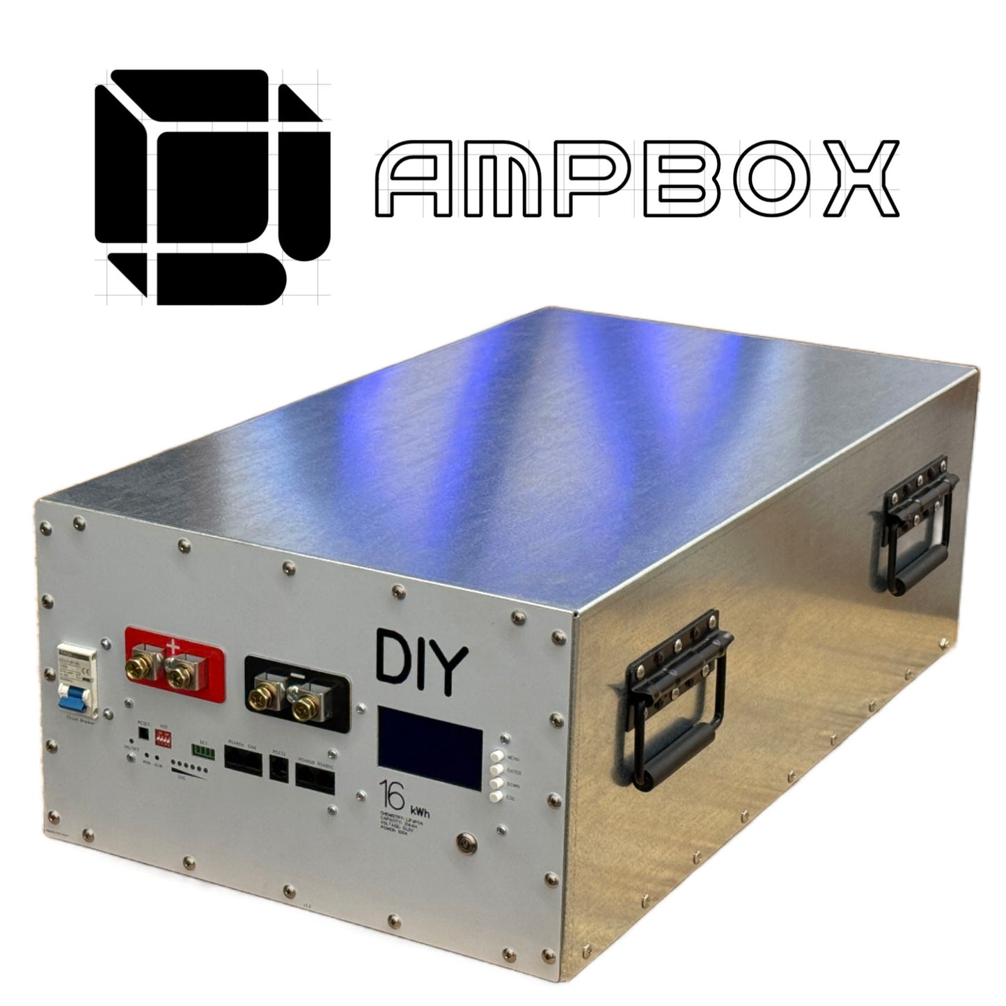 AmpBox DIY 280Ah Lifepo4 Battery BOX With JK16S 200A BMS with LCD Screen