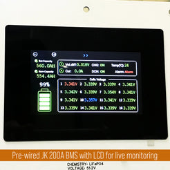 48v 30kWh AmpBox DIY Lifepo4 Battery BOX With JK 200A BMS with LCD Scr ...