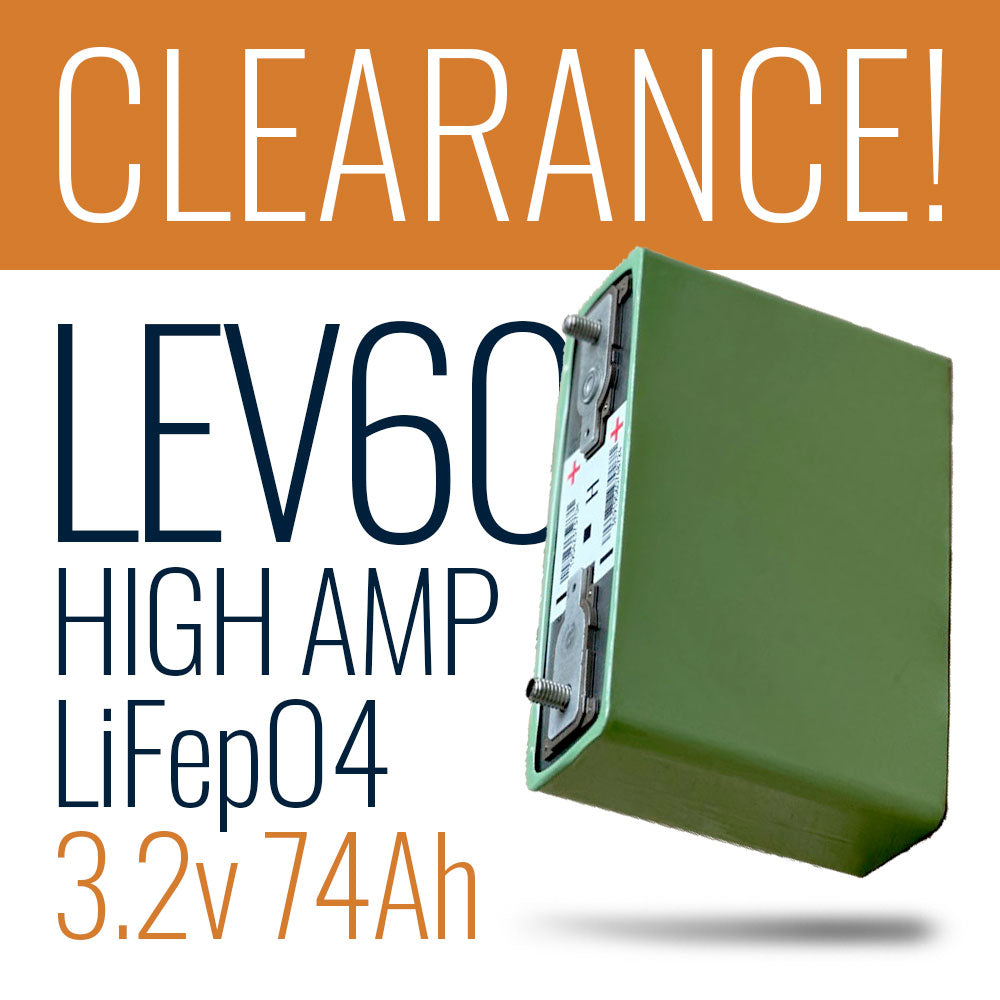 LEV60 74Ah LiFePO4 Prismatic Cells