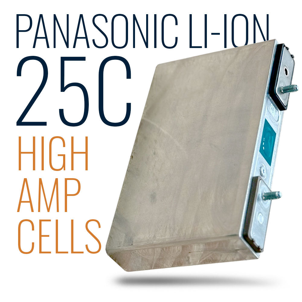 Panasonic High Amp 25C Li-ion Prismatic Cells, 4-Cell Set