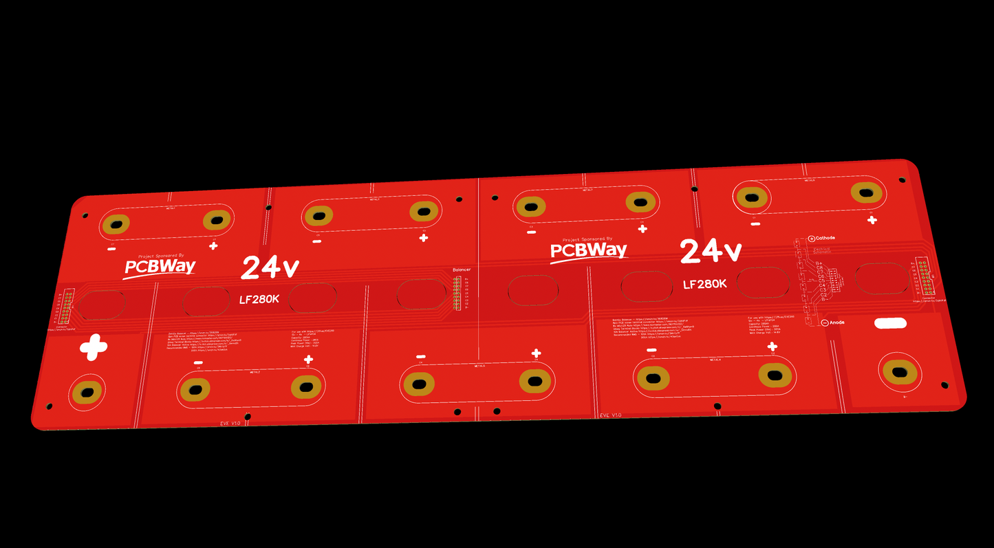 24v PCB Busbar for LiFePO4 cell for 280ah, 304ah, 314ah EVE, CATL, REPT, Trina Hithium