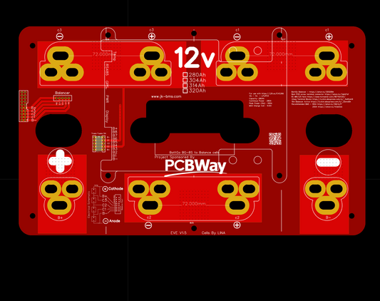 12v PCB Busbar for LiFePO4 cell for 280ah, 304ah, 314ah EVE, CATL, REPT, Trina, Hithium