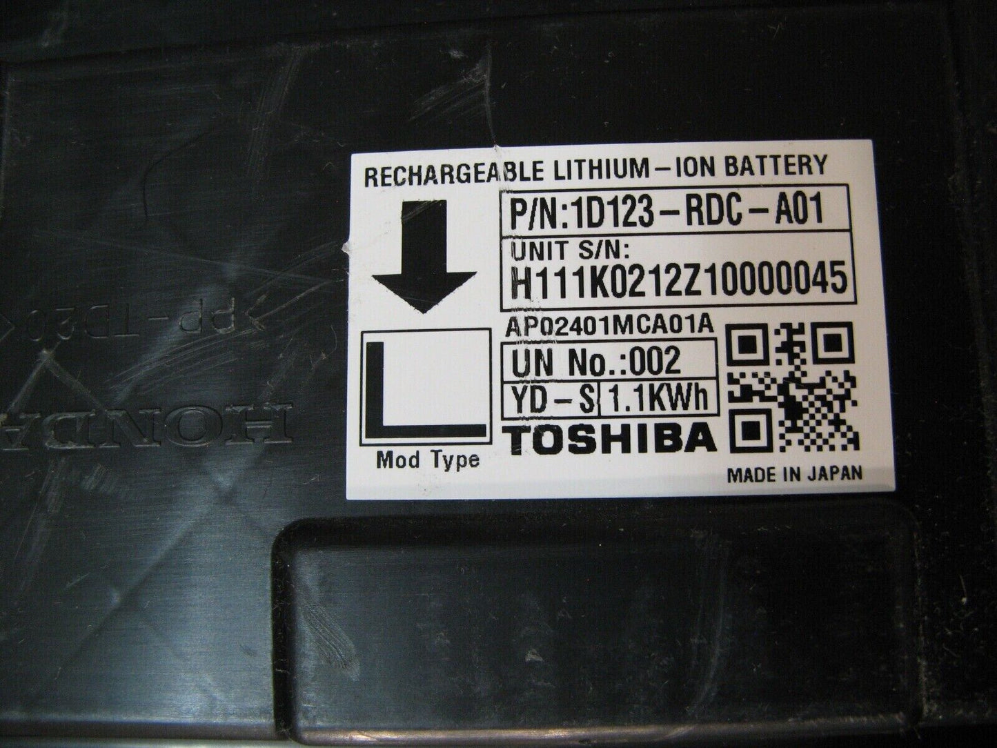 2x 12S Honda Toshiba SCiB LTO 20Ah 1100Wh 27.6V 55.2V Lithium Ion Battery Module