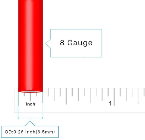 Jehu Garcia WindyNation 6 AWG 6 Gauge Single Red 1 foot w/ 3/8