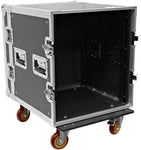 Seismic Audio - SATAC12U - Heavy Duty 12 Space ATA Rack Case with 4 Inch Casters - Pro Audio DJ Rack - 12U Server Network Case