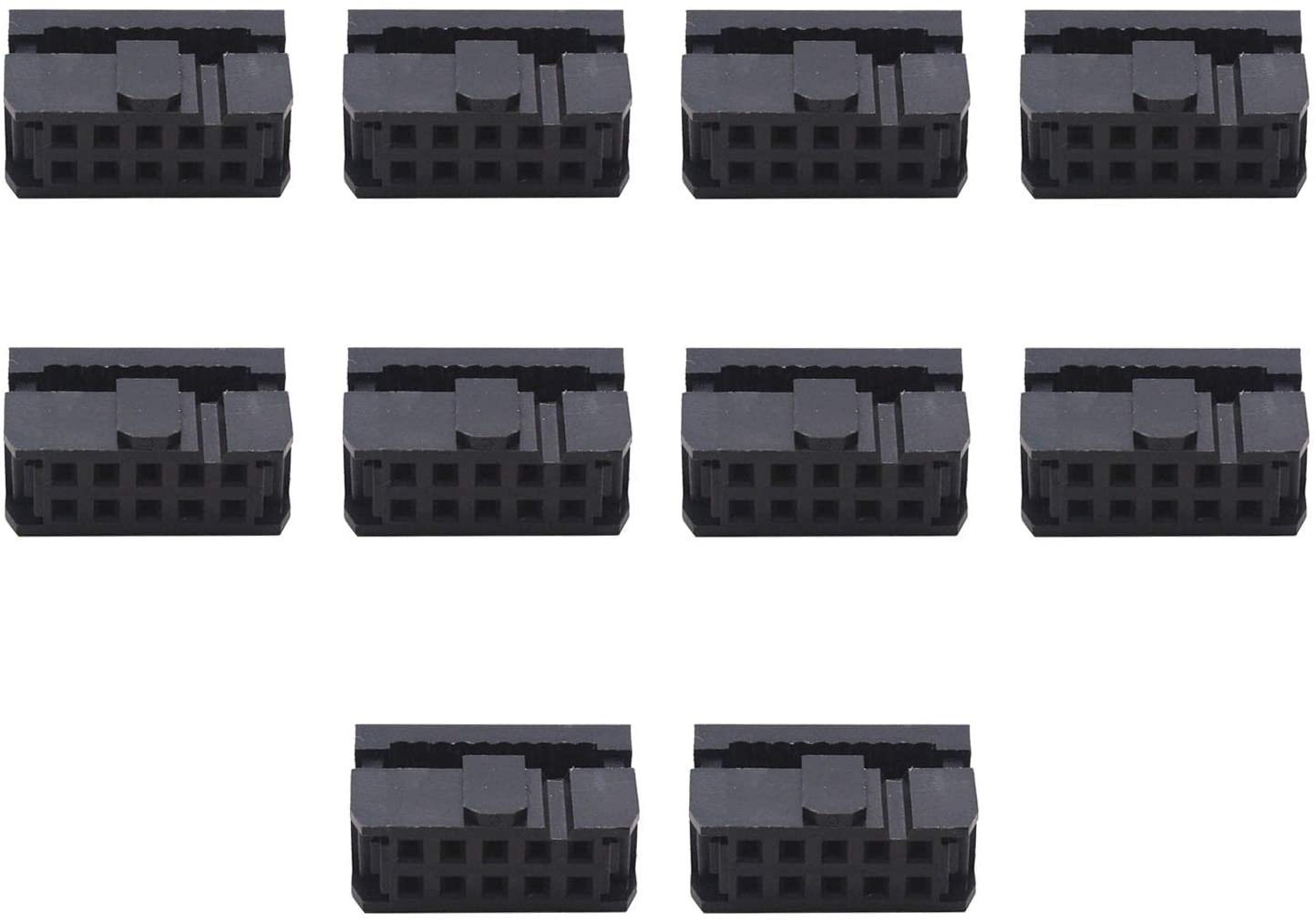2x5 FC-10P 2.54mm Dual Rows IDC Sockets Female Connector for Flat Ribbon Cable, 10-Pack