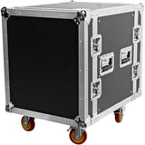 Seismic Audio - SATAC12U - Heavy Duty 12 Space ATA Rack Case with 4 Inch Casters - Pro Audio DJ Rack - 12U Server Network Case