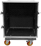 Seismic Audio - SATAC12U - Heavy Duty 12 Space ATA Rack Case with 4 Inch Casters - Pro Audio DJ Rack - 12U Server Network Case