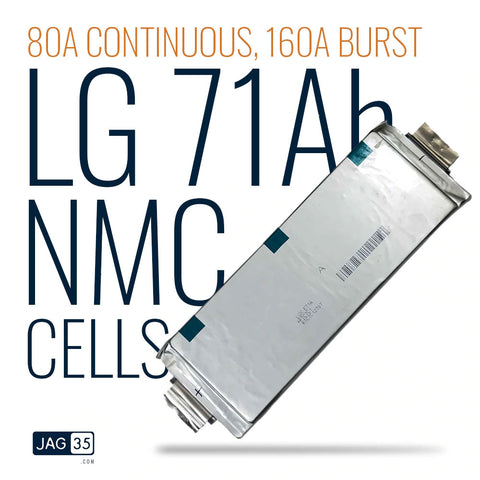 LG NMC Pouch Cells 71Ah Capacity, 80A Continuous, 160A Burst, LGX E71A EV B-Grade