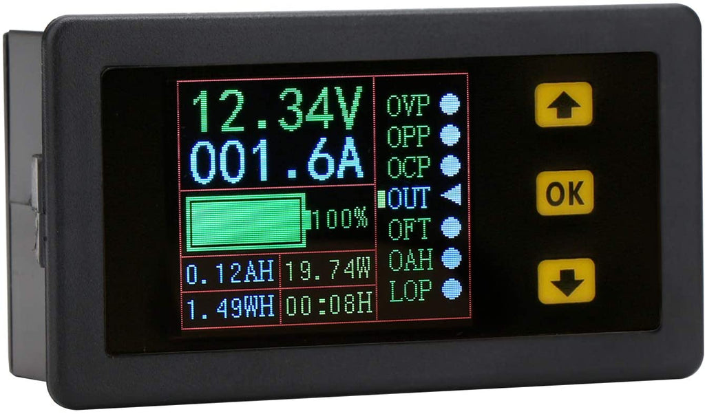 DROK Digital DC Voltage 10-170 Degree Fahrenheit Temperature Monitor Car  Motorcycle Battery Voltmeter Thermometer 12V 24V Temp Volt Tester Multimeter