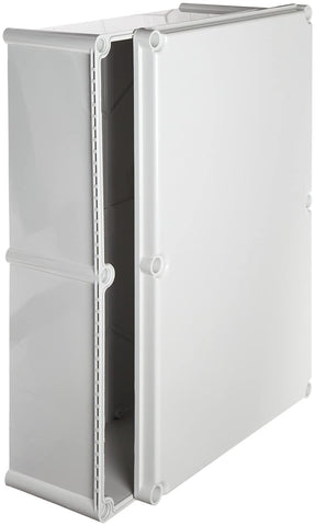 BUD Industries NBD-15456 Style D Plastic Outdoor Box with Solid Door, 22-5/64" Length x 14-31/32" Width x 7-1/32" Height, Light Gray Finish