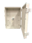 BUD Industries NBF-32026 Plastic ABS NEMA Economy Box with Solid Door, 15-47/64" Length x 11-51/64" Width x 6-9/32" Height, Light Gray Finish
