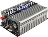 GoWISE Power 600W Pure Sine Wave Inverter 12VDC-120VAC w/ 2 AC Outlets + 1 5V USB Port + 2 Clamp Cables