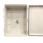 BUD Industries NBF-32026 Plastic ABS NEMA Economy Box with Solid Door, 15-47/64" Length x 11-51/64" Width x 6-9/32" Height, Light Gray Finish