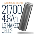 Unused LG Li-ion 21700 Cells 3.6v 4800mAh INR21700-M50L