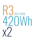 R3 R-Series eBike Battery Packs 48v 557Wh & 36v 420Wh