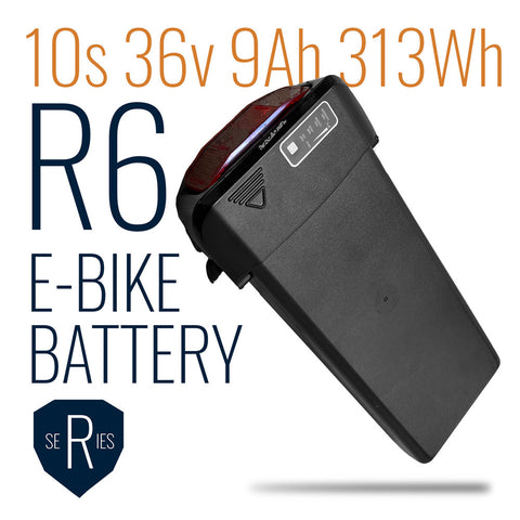 R6 R-Series 10s 36v 9Ah 313Wh eBike Rack Battery