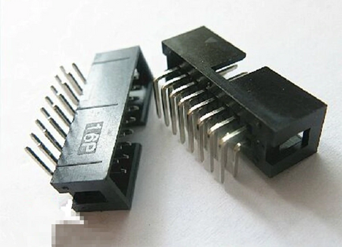 2.54mm DC3 16-Pin Right Angle Male IDC Socket Box Header, 2x8Pin | 20pcs/lot