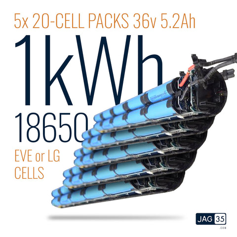 3.6kWh Rack Mount x18 E-Scooter Pack Kit   Jehu Garcia DIY  Powerwalls Lithium Ion Batteries E-Bike E-Scooter EV Electric Vehicles  Emergency Off-grid Solar – Jag35