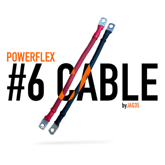 PowerFlex #6 Cable w/ Ring Terminals Pair, 7.5" L