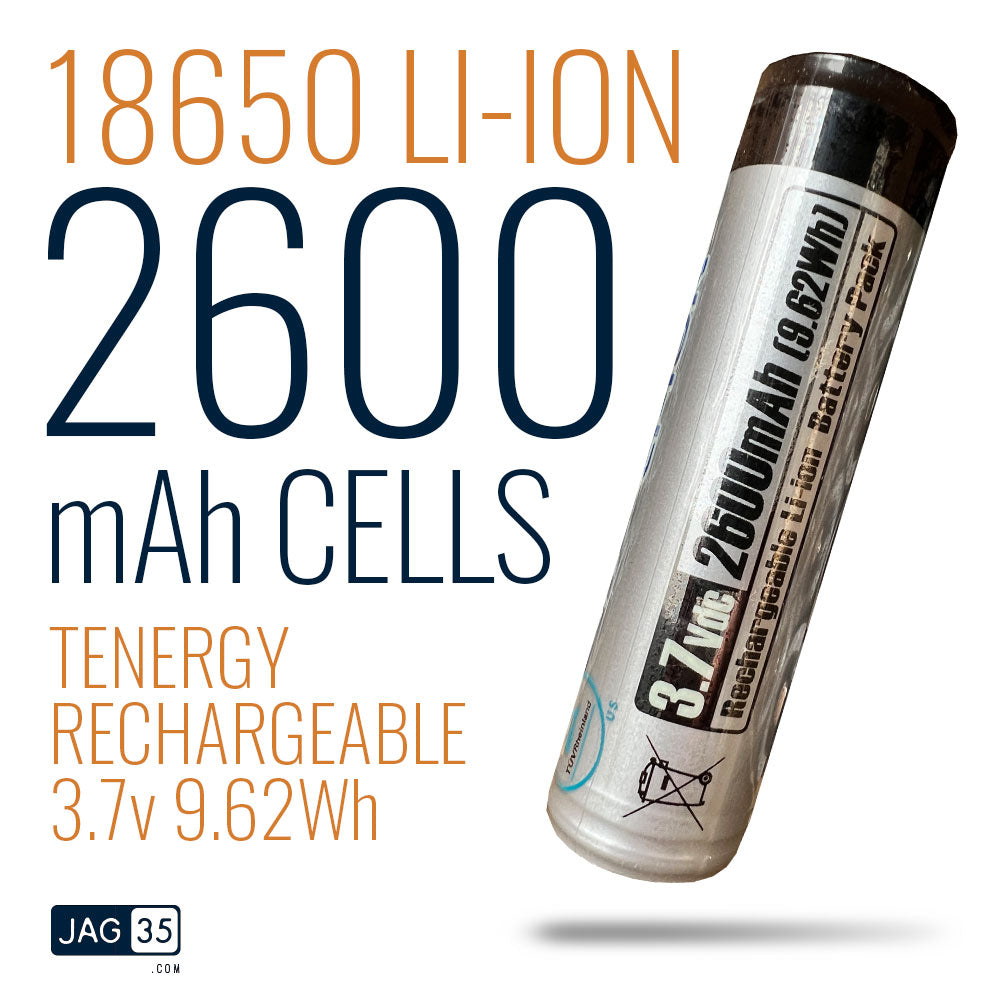 Tenergy 18650 3.7V 2600mAh Li-Ion Rechargeable Battery w/ PCB - Tenergy